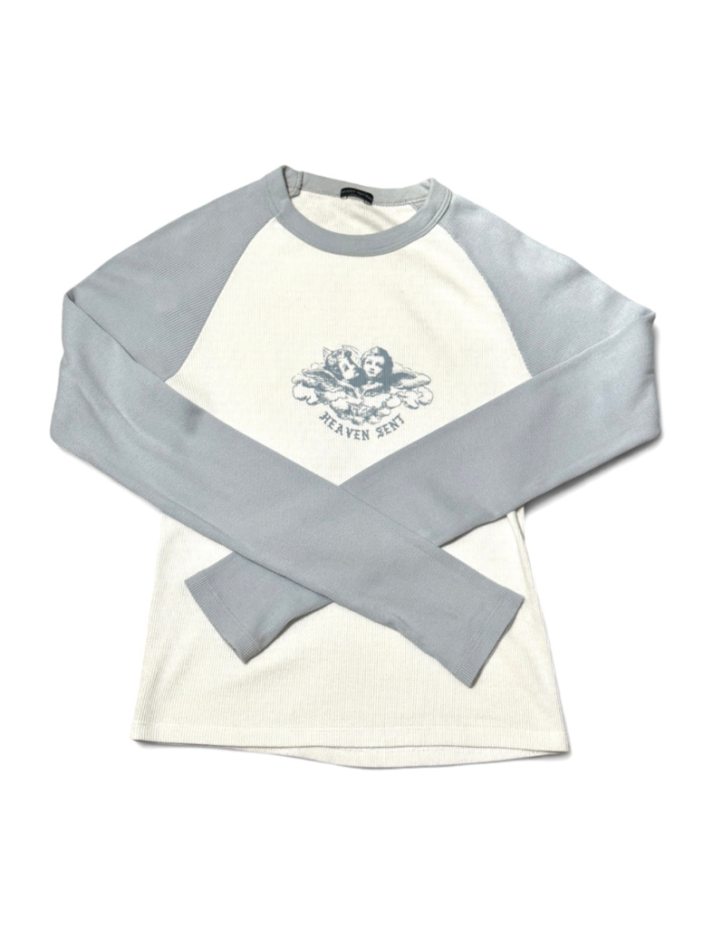 Brandy Melville Long Sleeve Tee Size S Heaven Sent Ribbed shirt